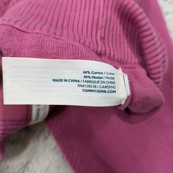 Tommy John Joggers Women's M Pink Berry Sweater Lounge Ribbed Texture - Picture 8 of 11